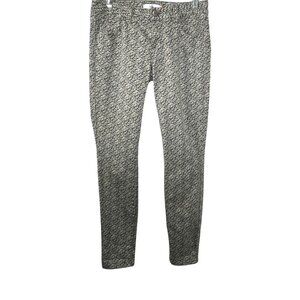 Cabi Jeans Size 4 Skinny Stretch Ditsy Olive Green Printed Denim Pants Casual